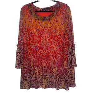 Elegant Multicolor Paisley Women's Top, Like New